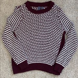 Maroon and Cream Knitted Sweater